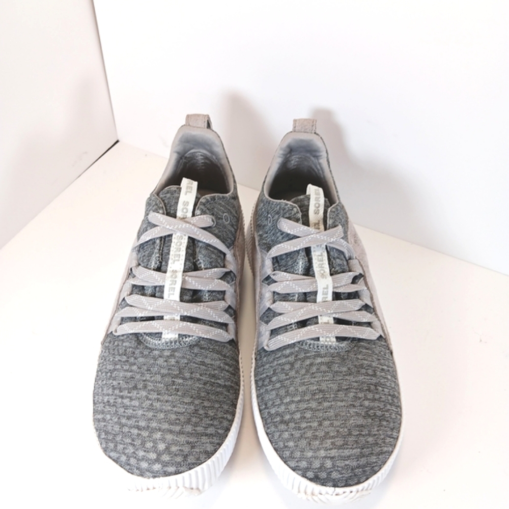 Sorel Gray Knit Slip-On Sneakers with White Sole